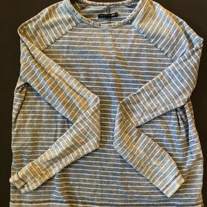 Rag and bone long sleeve washed denim color stripe